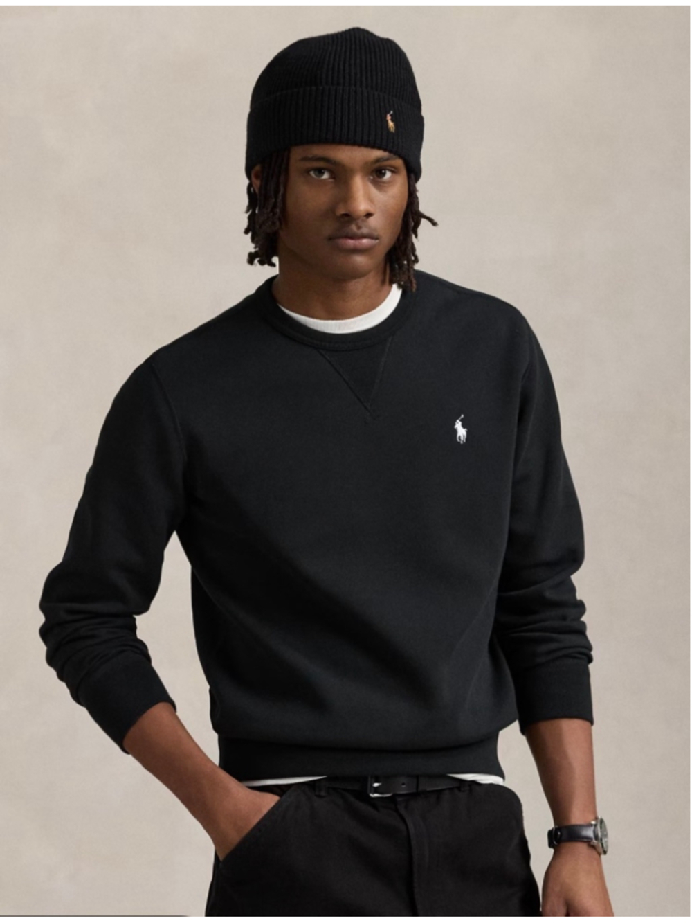 Men's Polo Ralph Lauren Black Crewneck Sweatshirt Size L